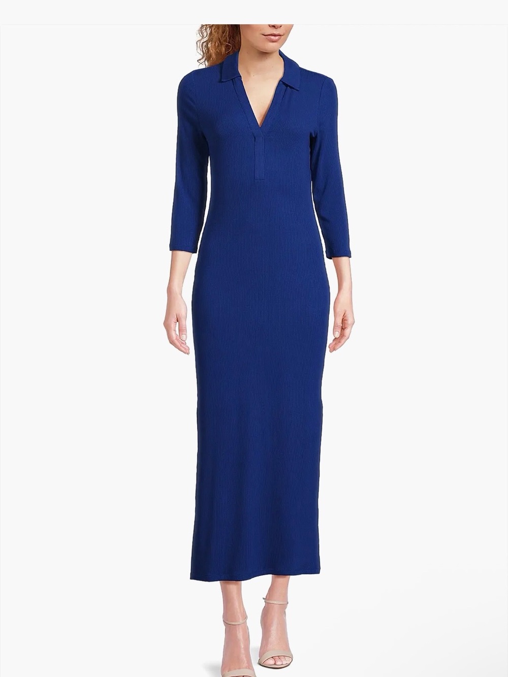 Lilly Pulitzer Royal Blue Ribbed Maxi Polo Dress